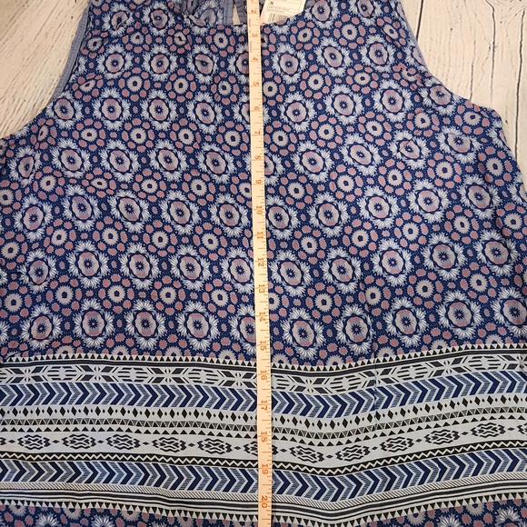 PIAZA ITALIA Camisole Tank Boho Print Navy Mauve Taupe Sz S - Picture 6 of 7